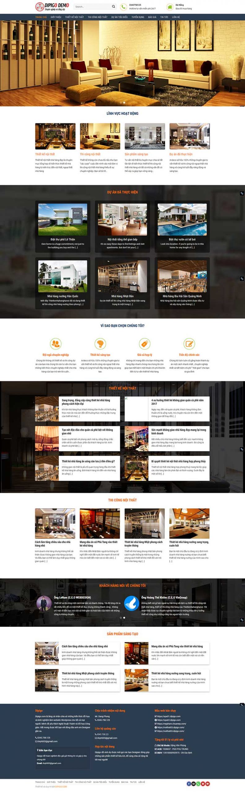 Giao diện website thiết kế nội thất - KTNT03